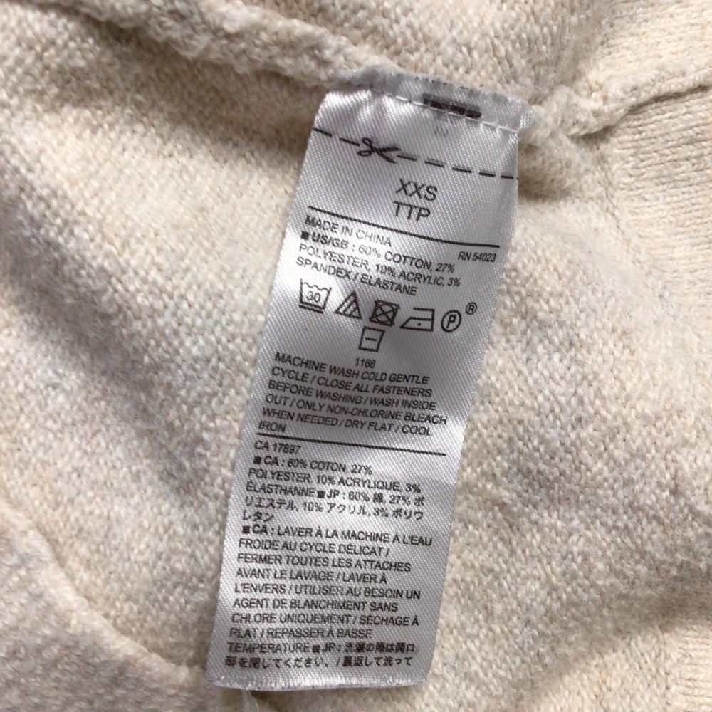 Banana Republic Factory Front Button Hoodie Duster Cardigan Cream Size XXS - Picture 9 of 9